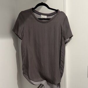 3.1 Phillip Lim Black and White Microcheck Short Sleeve Tee